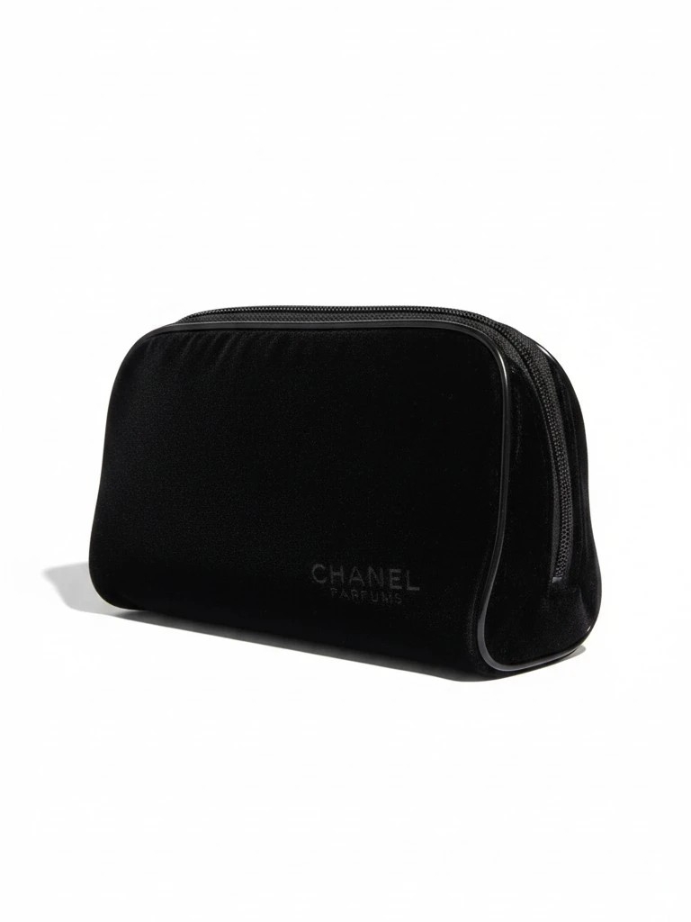 Chanel Parfums Black Velvet Travel Pouch